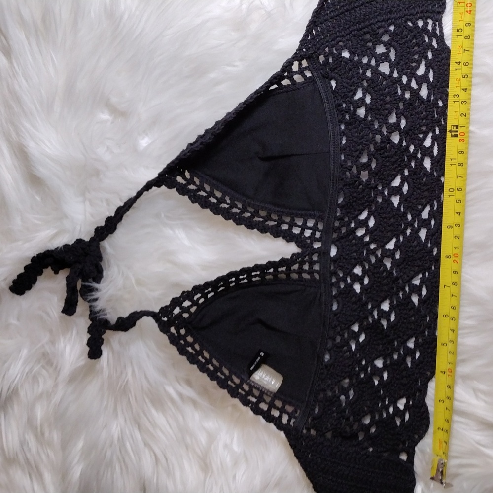 LA Hearts crochet halter top black sz M - Picture 7 of 7